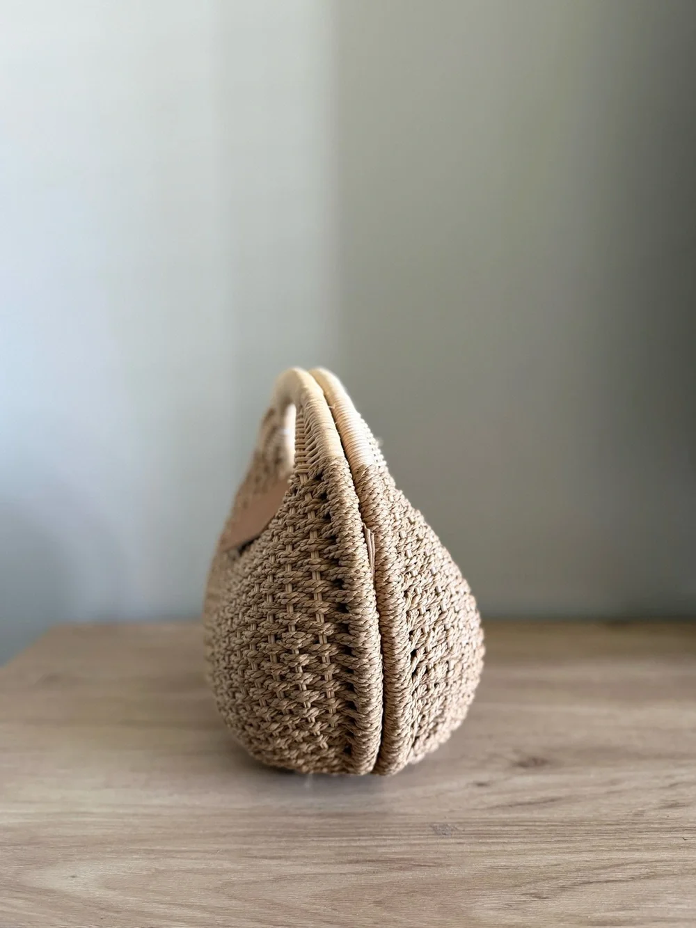 Handwoven Rattan Straw Summer Bag - Natural